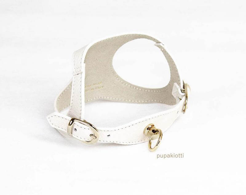 Gold. Pettorina ergonomica e regolabile fashion in pelle per cani - immagine 2